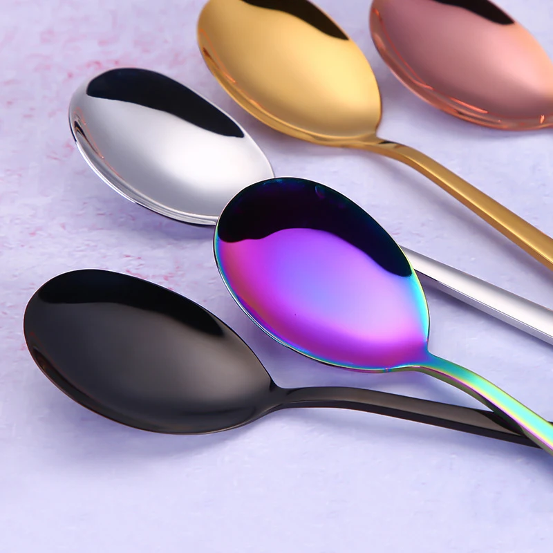 5 Color Soup Spoon for Ice Cream Dinner Spoons 6