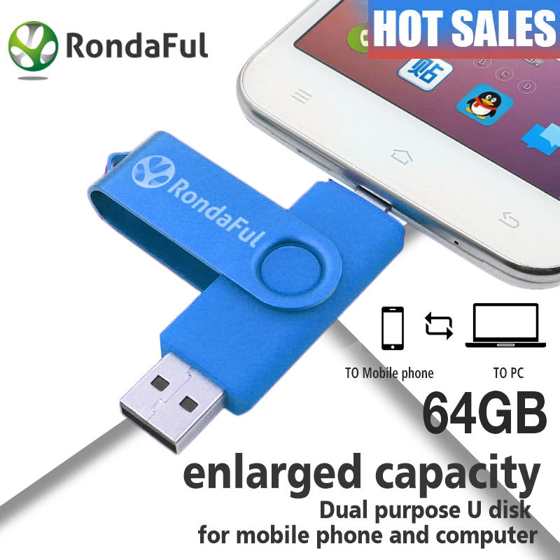 Rondaful телефона OTG USB накопитель сотового телефона мобильного телефона USB флешка флешки 4 ГБ/8 ГБ/16/32/64 ГБ USB Flash внешних накопителей