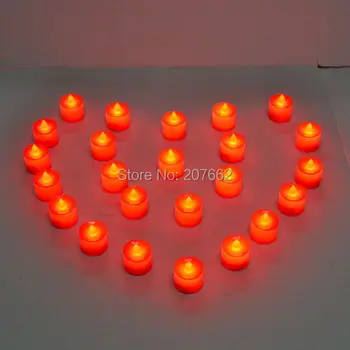 

Free shipping 48pcs/lot red led candle light Flicker Light Flameless LED Tealight Wedding Party Home Decor Tea Candles