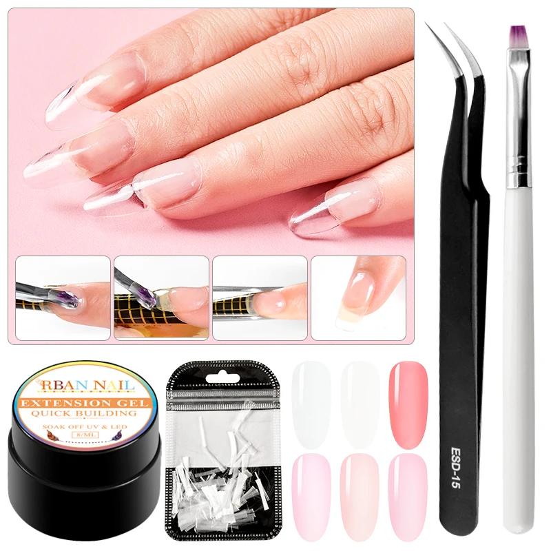 

2/3/4Pcs Nail Extension Gel Set Clear Pink Nude Poly Extension Gel Nail Polish set Quick Building Gel Polish Nail Tips