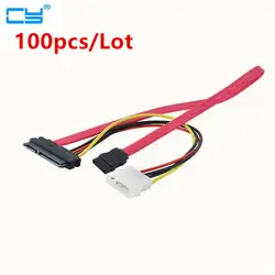 100 шт. кабель sata 22pin 7 + 15pin Женская к SATA Женский кабель с Molex IDE 4PIN Мощность 50 см 0.5 м Бесплатная доставка FEDEX UPS DHL