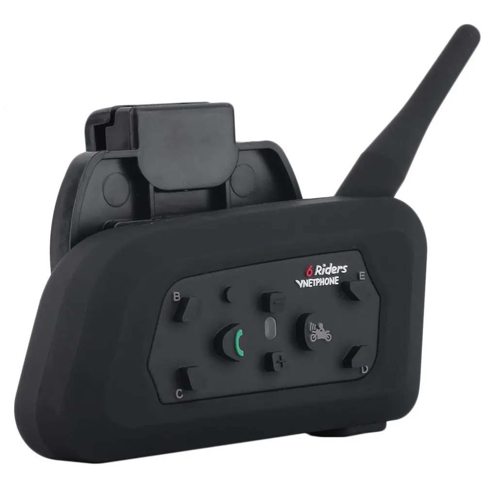 EU Plug V6 Helmet Intercom 6 Riders 1200M Motorcycle Bluetooth Intercom Headset Walkie Talkie Helmet BT Interphone