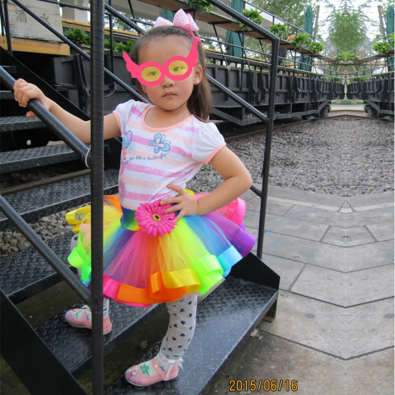 

2017 New Design Summer Style Girl Skirt Baby Rainbow Skirt Cheap Kids Tutu Skirt