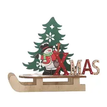 Рождественский орнамент Деревянный DIY сани орнамент инновационный мультфильм украшения