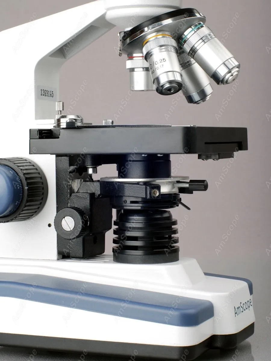 US $226.62 Lab Compound MicroscopeAmScope Supplies 40X2500X LED Lab Trinocular Compound Microscope w 3D 2Layer Mechanical Stage