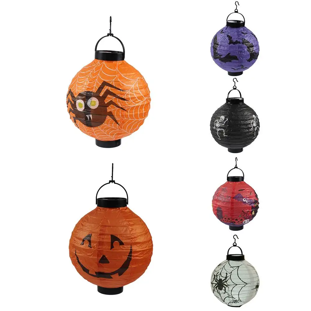 

Halloween Paper Lantern Party Decoration Prop Bat Spider Skull Pumpkin Pattern LED Light Halloween Indoor Outdoor Party Decor