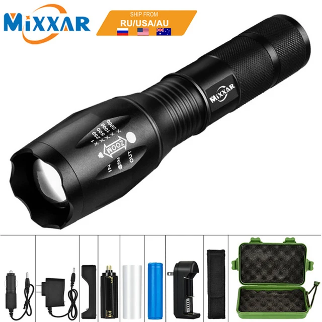 Cheap MTB LED Bike Bicycle Light Flashlight T6 8000LM LED Torch Zoomable Flashlight For Camping Lantern 18650 5000mAh Battery