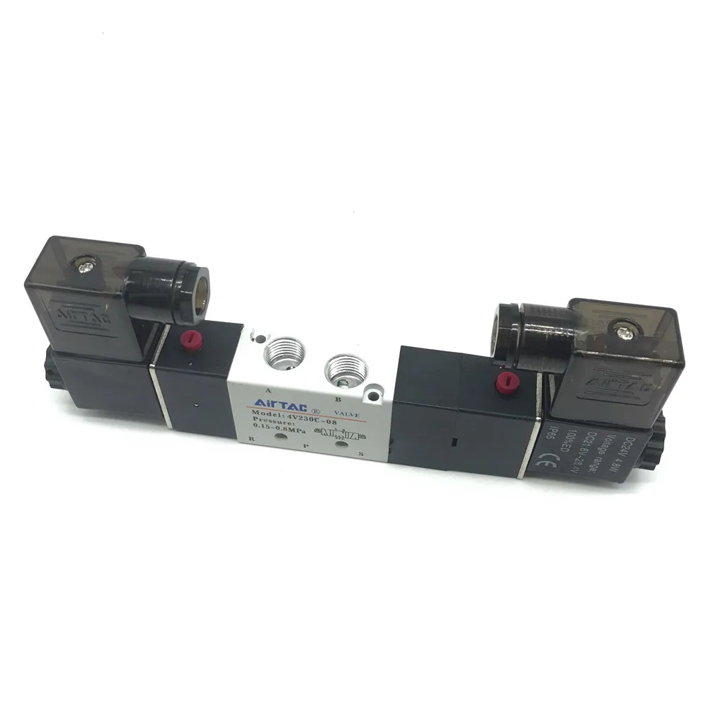 

1x 1/4'' Ports 4V230C-08 220VAC 3 Position 5 Way Air Solenoid Valve