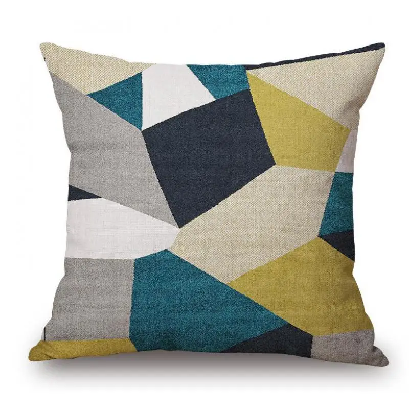 Modern Abstract Art Geometric Cushion Cover Color Irregular Diamond Pattern Pillow Case Cover