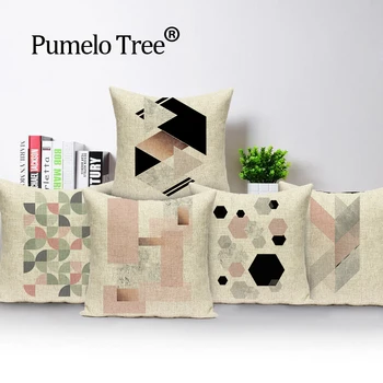 

Pop geometric nordic cushion black white decorative pillows Dropshipping cushion cover linen contracted cushions home decor