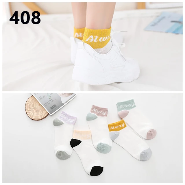 10 Pieces=5Pairs Arrivl Women Socks Funny Fruits Cute Happy Silicone Slip Invisible Cotton Sock 35-40 Printed Socking Red