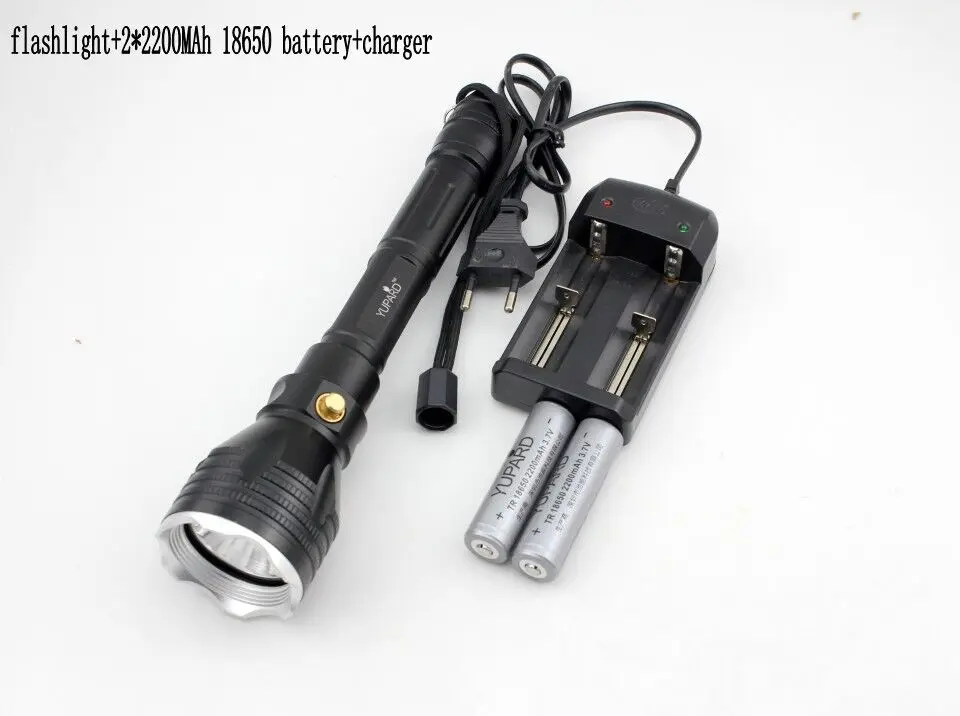 YUPARD pod wodą diver latarka latarka XM-L2 T6 żółte światło lampa wodoodporna nurkowania 100 m + 18650 akumulator + ładowarka -