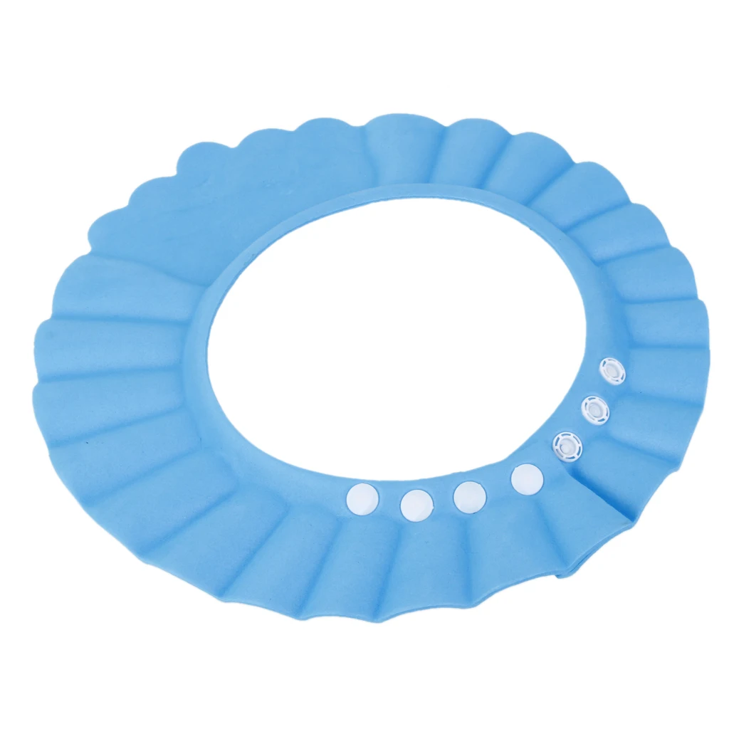 One Piece EVA Baby Kids Swimming Swim Bath Bathing Bathroom Shower Adjustable Cap Wash Cutting Hair Shield Waterproof Visor Hat