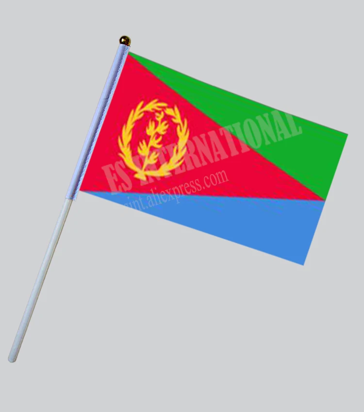 

Eritrea Hand Flag National Hand Flag 14*21cm Polyester Small Size Flying Banner Custom Hand flag