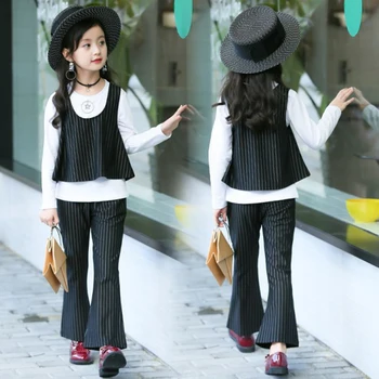 

3 PCS Children Clothing Sets Cotton Autumn Sports Suits For 5 6 7 8 9 10 11 12 Years Old Girls Sportswear Casual Dark Tracksuits