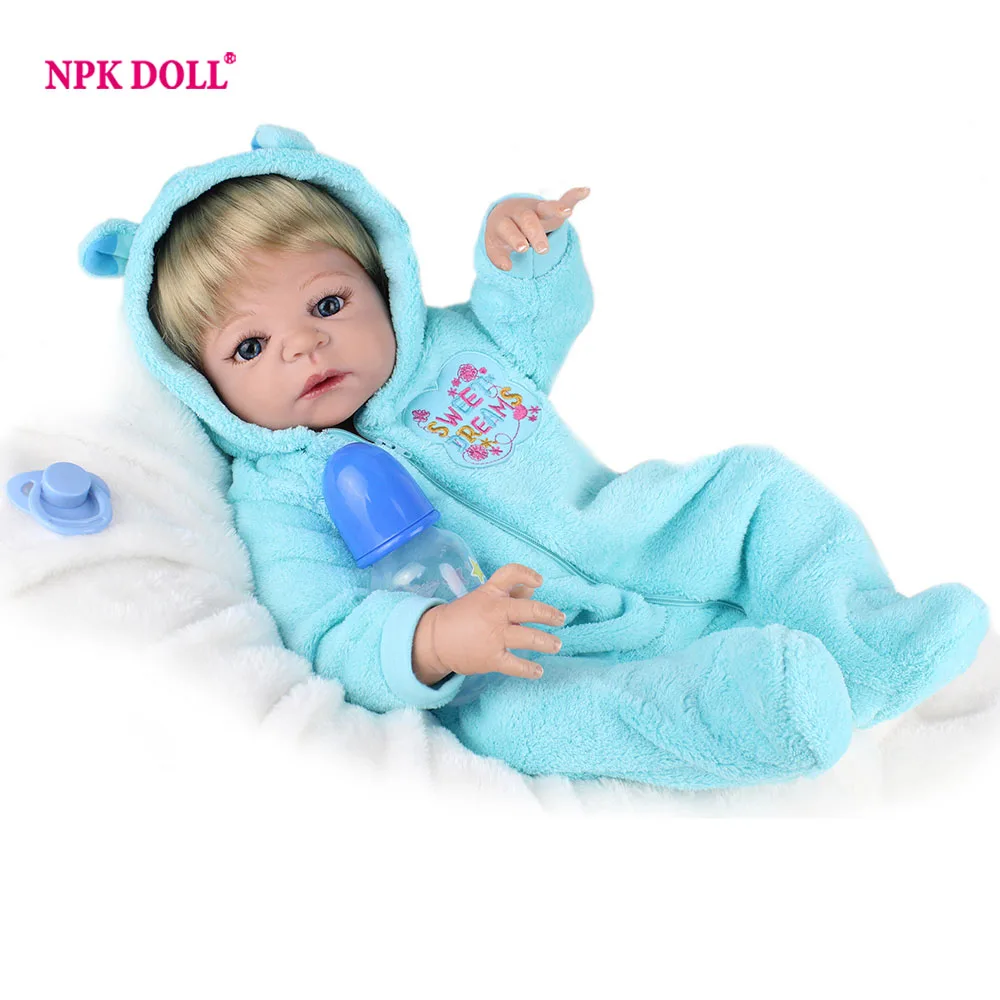 NPKDOLL 55 см мягкие силиконовые куклы реборн игрушки для девочек лол Пупс 22 дюймов полный винил кукла-младенец куклы для детей бжд