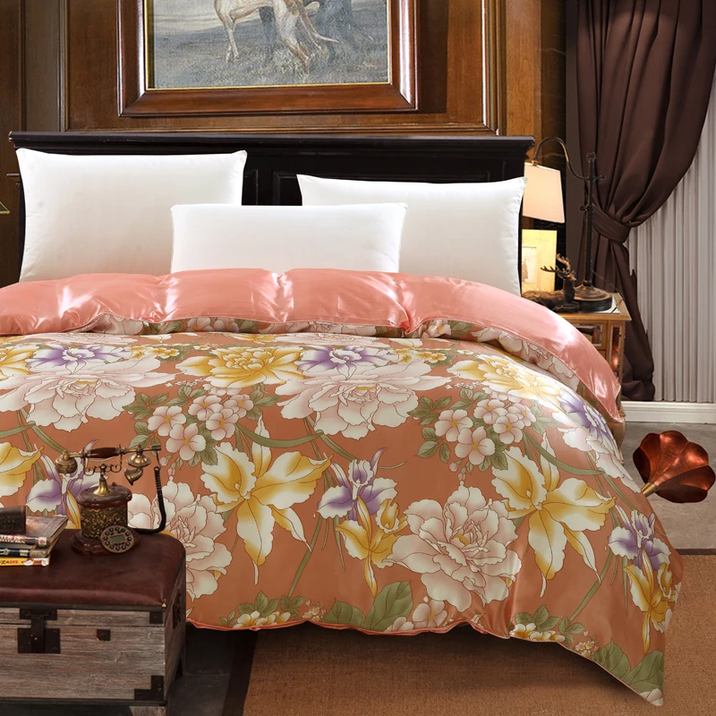 

Luxury Home Textiles silk Retro flowers Twin Full Queen King Size Duvet Cover /satin quilt cover Home Textiles bedding