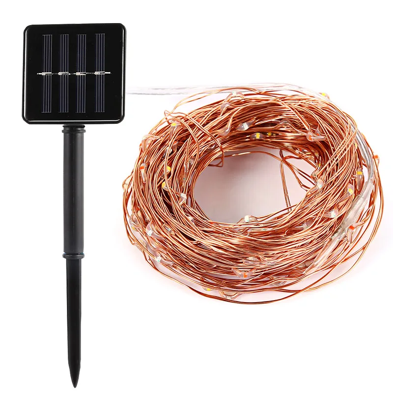 

20M 10M Solar Copper Wire String Light 8 Modes LED Fairy String Waterproof Solar Home Yard Christmas Holiday Garedn Decoration