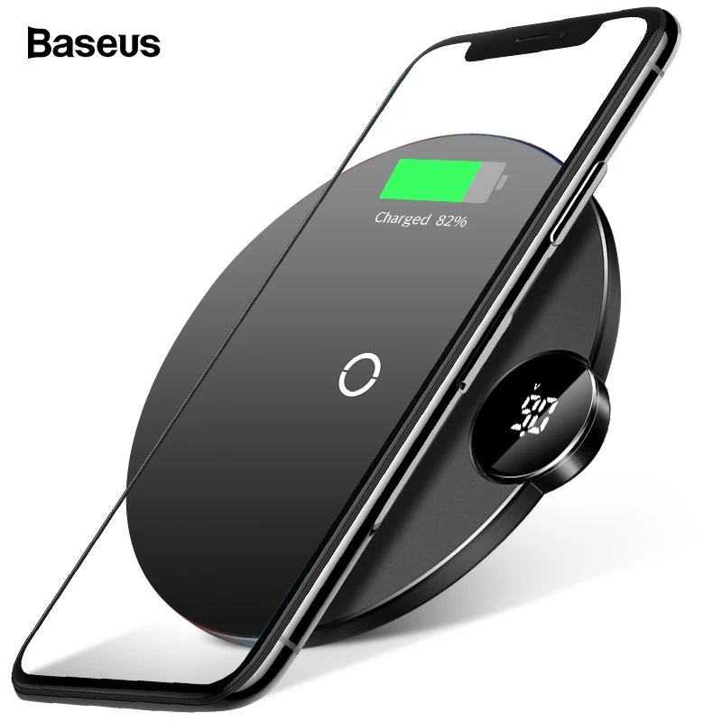 Baseus LED Qi Wireless Charger For iPhone Xs Max X 8 10W