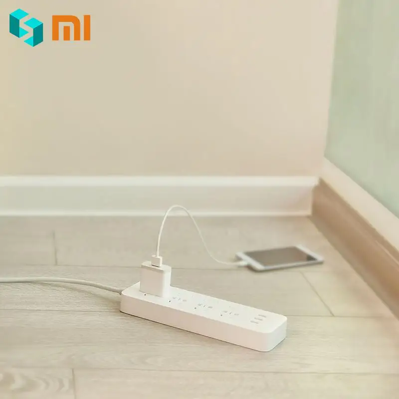 Оригинальная розетка Xiaomi Mijia, силовые полосы, 4 гнезда, индивидуальное управление, 3 USB, 5 В, 2.1A, быстрая зарядка, удлинители с безопасной зарядкой