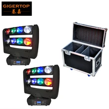 2in1 кейсе с колесами 8x10 Вт RGBW Перемещение Головы Паук свет двойная линия США CREE крюком ЖК-дисплей Дисплей 3pin DMX512