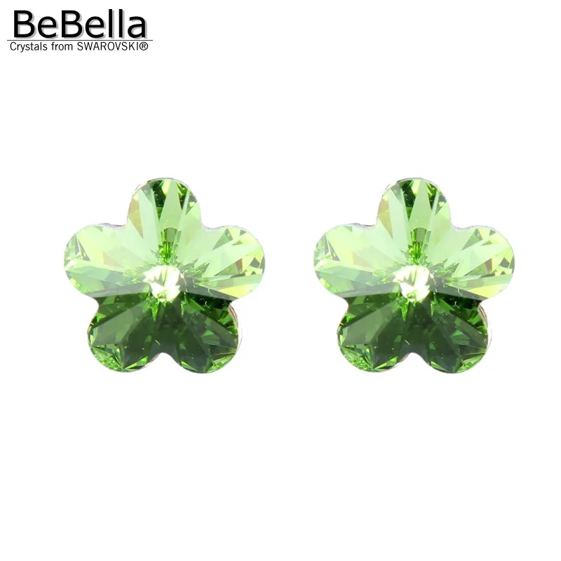 Женские серьги гвоздики с кристаллами Сваровски цветком сливы|flower stud earrings|stud