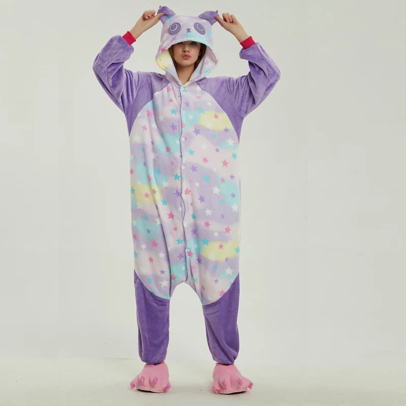 star pattern panda onesie