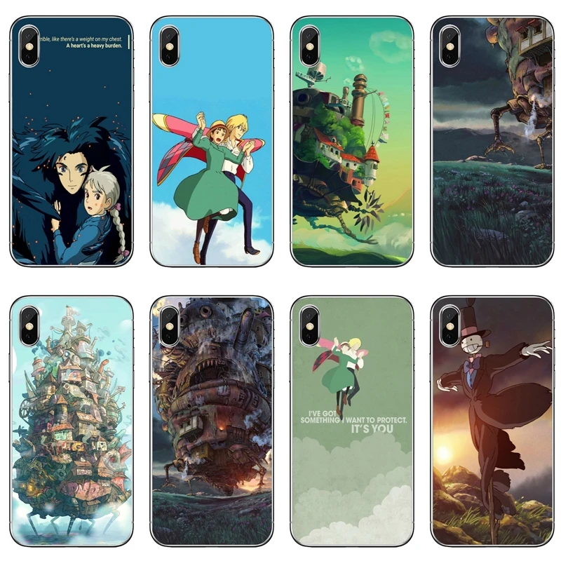Подвижный замок аниме Howl для iPhone X XR XS Max 8 7 6s 6 plus SE 5c 5 4 iPod сенсорный Чехол мягкие