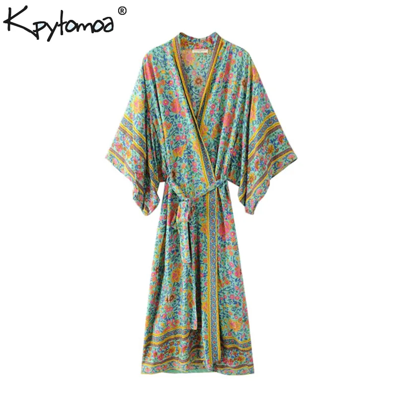 

Boho Chic Summer Vintage Floral Print Sashes Kimono Shirts Women 2019 Fashion Clothing Cardigan Loose Beach Blouses Femme Blusas