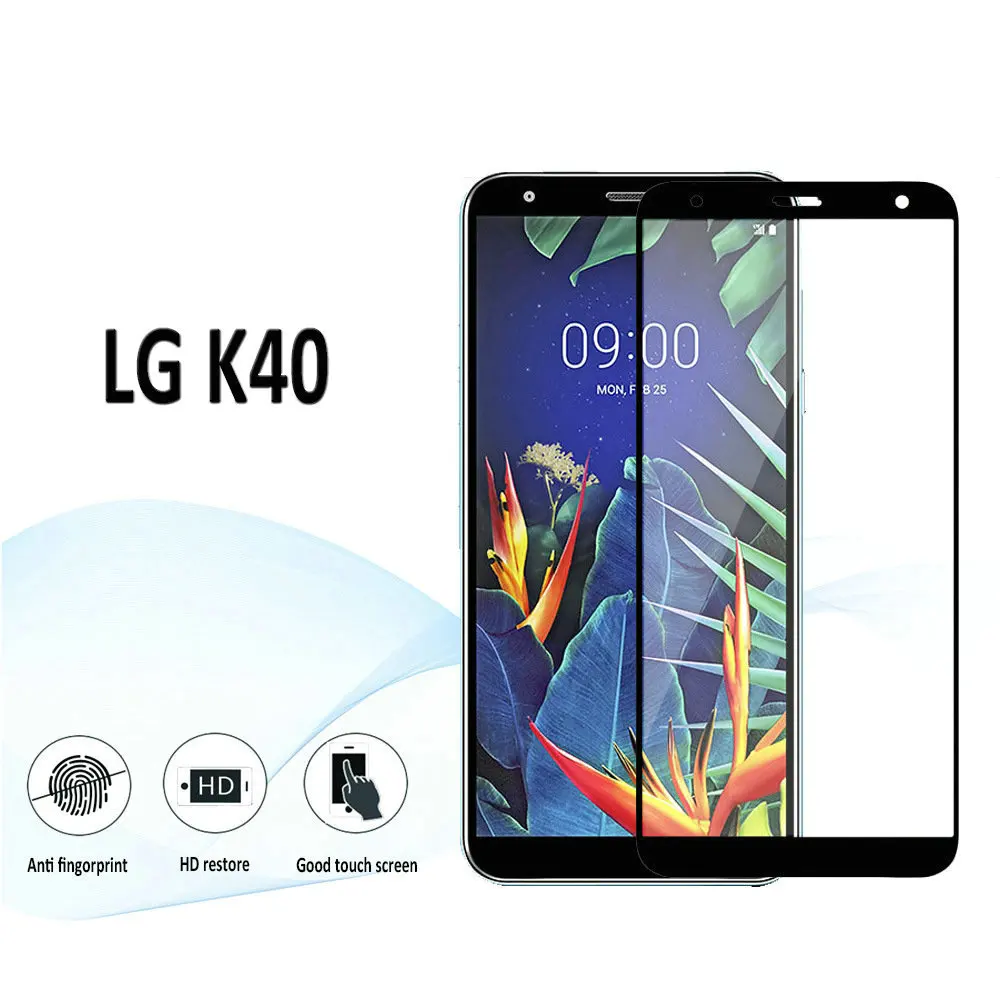 Для LG K40 9H полное клеевое покрытие закаленное стекло Защита экрана для LM X420EM X420EMW
