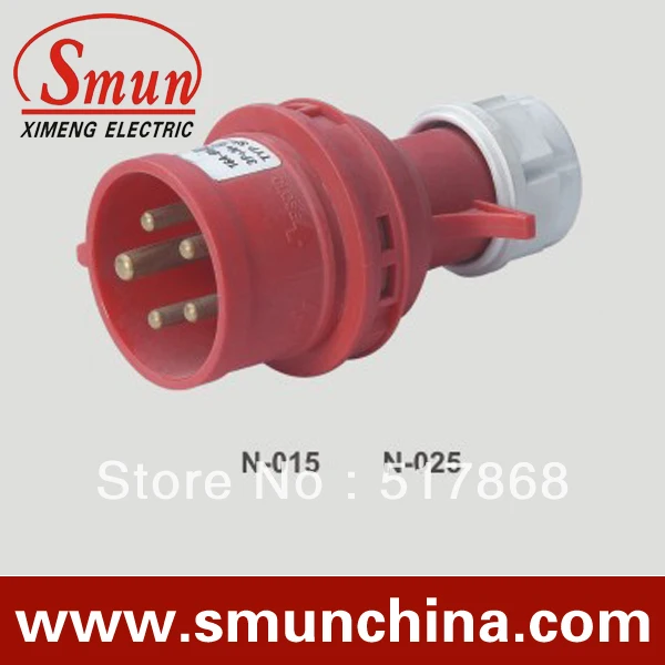 

N-025 32A 330-415V 3P+N+E 5pin Industrial Plug with CE ROHS 1 Year Warranty IP44 Degree PA66