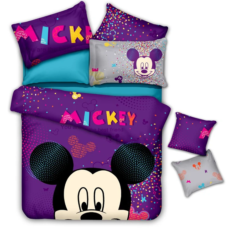 5pc 3d mickey mouse minnie queen size purple bedding sets ...