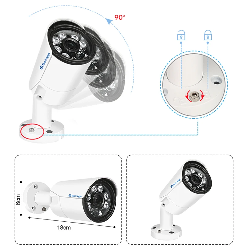 Techage XMeye 8CH 4.0MP AHD DVR камера комплект 4MP HDMI ночного видения P2P камера видеонаблюдения системы безопасности CCTV комплекты 2 ТБ HDD