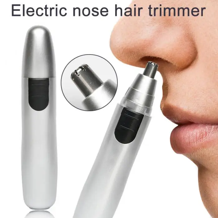 Электрический триммер для волос в носу со встроенными лезвиями из нержавеющей стали с двумя краями, водонепроницаемый SSwell