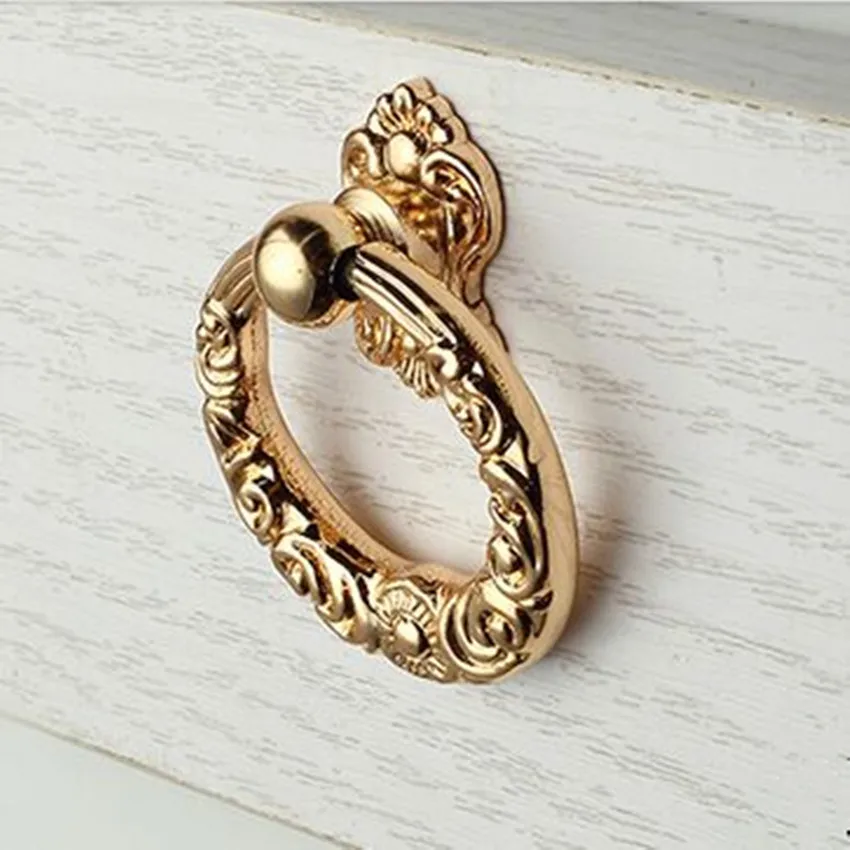 modern fashion rose gold drop rings drawer cabinet knobs ...