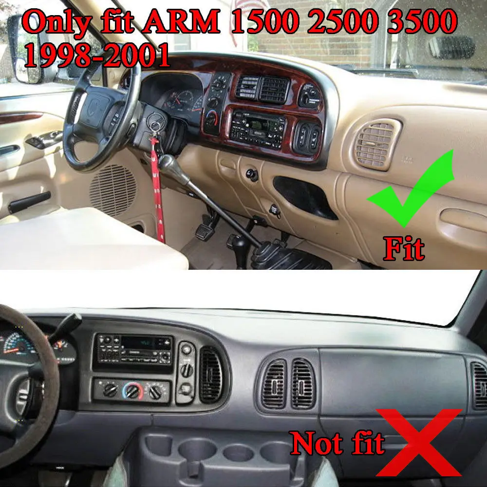 BBQ@ FUKA автомобильный Противоскользящий коврик для Dodge Ram 1500 2500 3500 1998-2001 приборной панели автомобиля Dashmat Защита от солнца защита салона