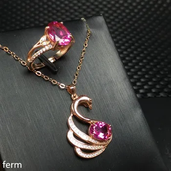 

KJJEAXCMY boutique jewels Girls' style coating powder topa set 925 sterling silver inlay supports any identification of inlaid r