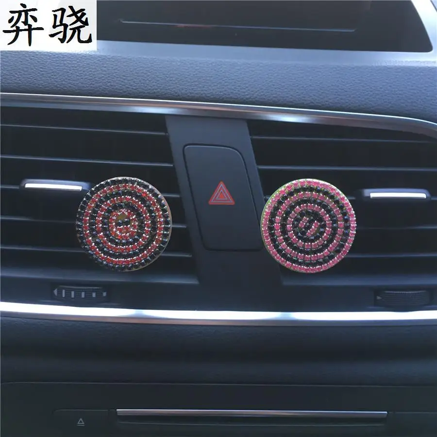

Beautiful Thread round Rhinestone Exquisite Car Perfume Mounted Perfume Air Conditioner Car styling Air Freshener Perfume Clip