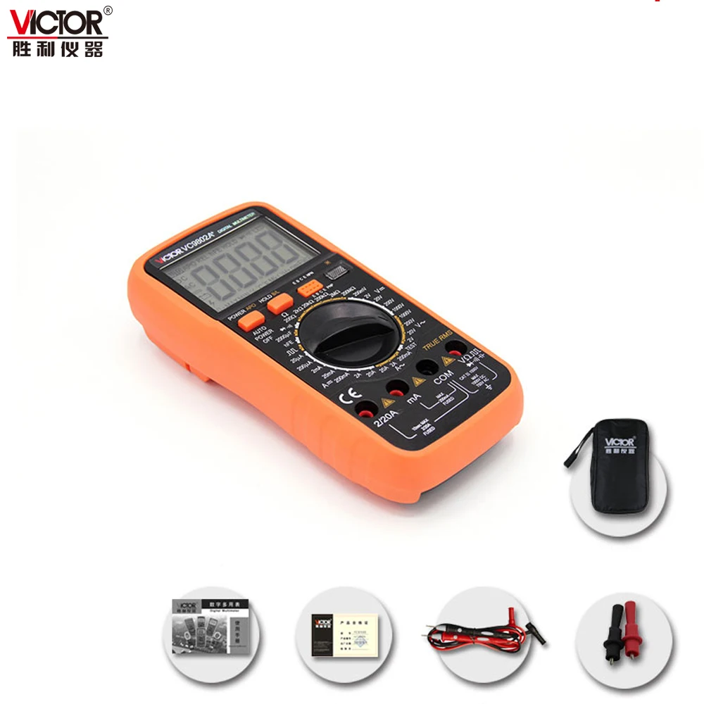 VICTOR VC9802A+ Professional Digital Multimeter AC DC Volt Capacitance