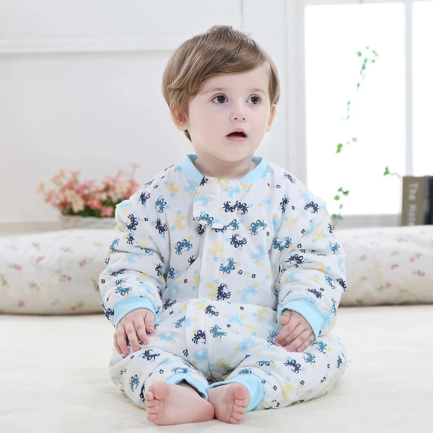 Detachable Sleeve Boys Girls Baby Kids Baby Sleeping Bag Cotton Baby Sleep Sacks Autumn Winter Children Blankets Saco de dormir 