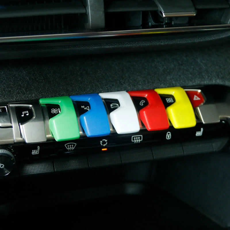 Для peugeot 3008 GT/ 5008 GT 7 цветов кнопки центральной консоли декоративные наклейки отделка 7 шт. автомобильные аксессуары