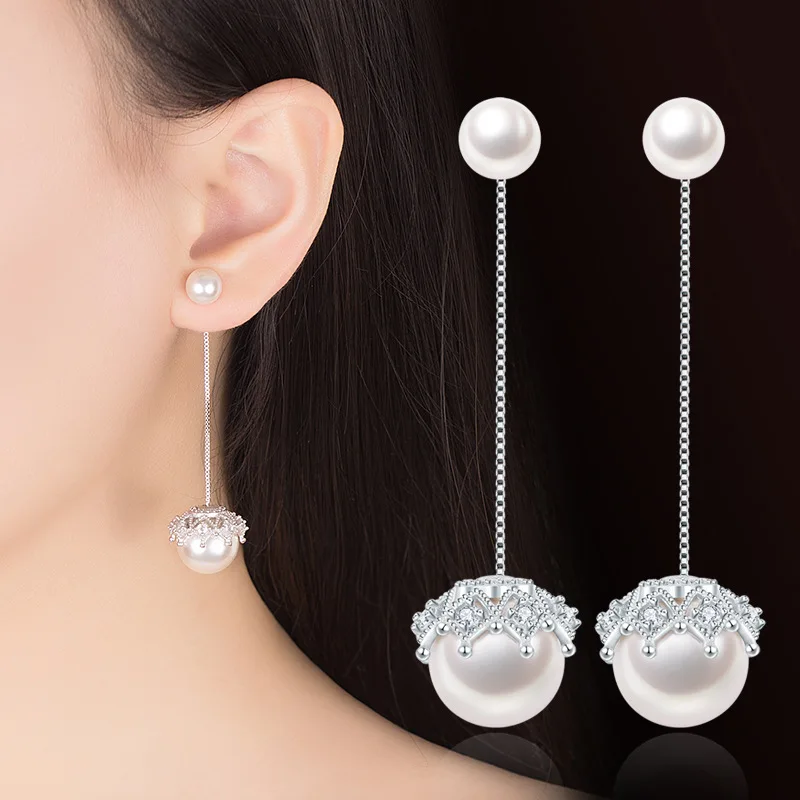 long pearls statement earrings sterling silver  (3)