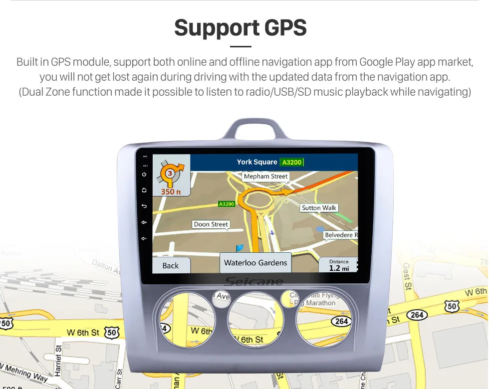 Высокая версия ips 2.5D Экран ОЗУ 2 Гб ПЗУ 32 ГБ Android 8,1 Авто Стерео gps Navi блок плеер для Ford Focus 2 Exi MT 2004-2011