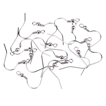 

304 Stainless Steel Earring Hooks for Jewelry Making 20x15x3mm Hole: 2mm