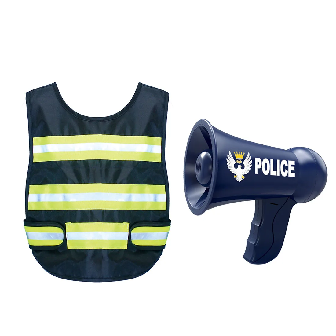 

Children Role Play Toy Battery Powered Police Megaphone Role Play Police Vest Waistcoat With Reflective Strips For Children Kids