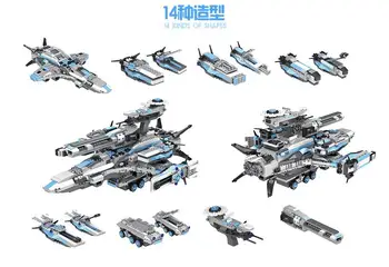 

8 in 1 Military Star Wars Spaceship Spacecraft Aircraft Building Blocks Model Bricks Starship Toys For Children