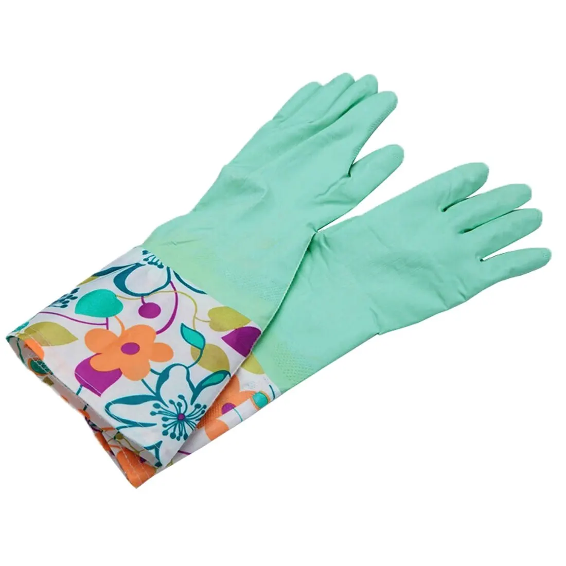 

2 pcs of MOOL Single Layer Wide Mouth Rubber Gloves Antiskid Household Laundry Dishwashing Gloves (Cyan)
