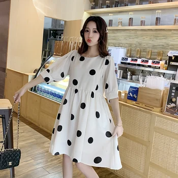 

Summer Fashion Dot Maternity Breastfeeding Dress Clothes Chiffon Pregnant Nursing Dresses Pregnancy Nurse Vestidos Clothing