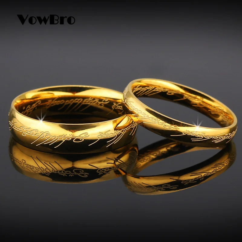 

VowBro New Stainless Steel One Ring of Power the Lord of One Ring Lovers Women Men Fashion Jewelry Wholesale Drop Shipping