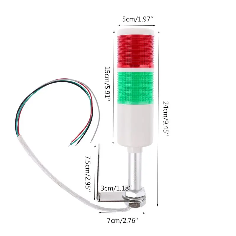 Промышленная сигнальная световая Колонка светодиодный Будильник круглая башня световой индикатор предупреждения светло-красный зеленый DC 12V 24V AC 220V